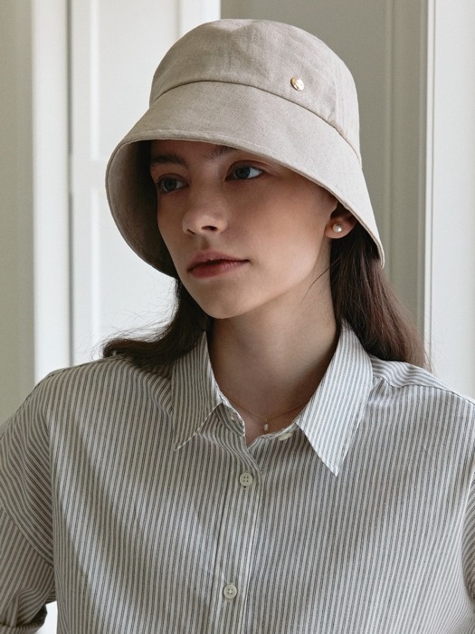 bucket hat (linen) - natural
