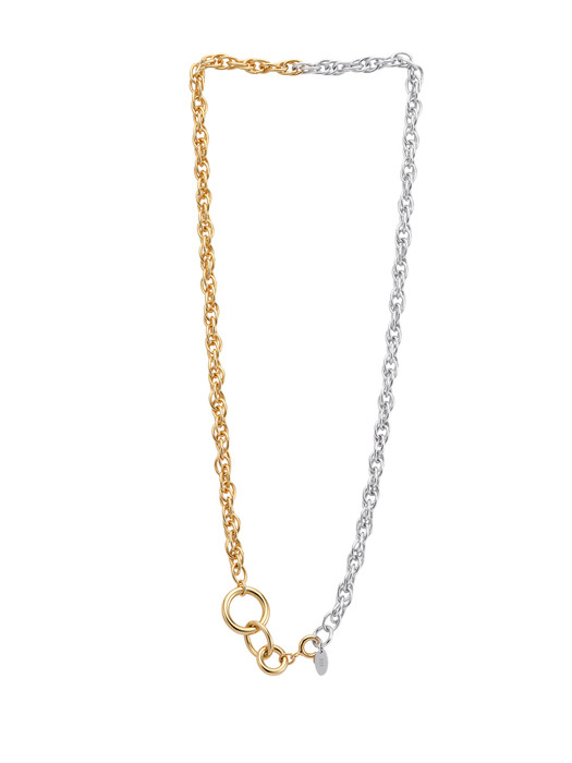 [Silver 925] two-toned rope chain necklace