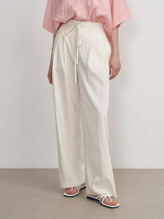 BANDING STRAIGHT PANTS_IVORY