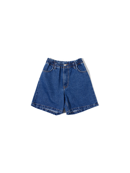 P3111 Kitsch denim shorts_Deep blue
