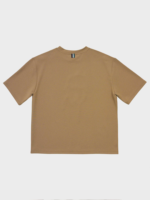 22SS 드로잉 자수 반팔 티셔츠 (코코아)