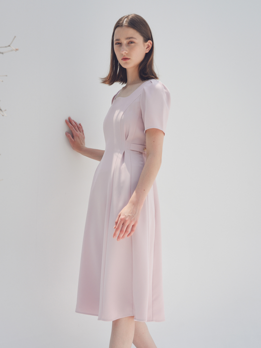 Delight side button round up dress_3 color