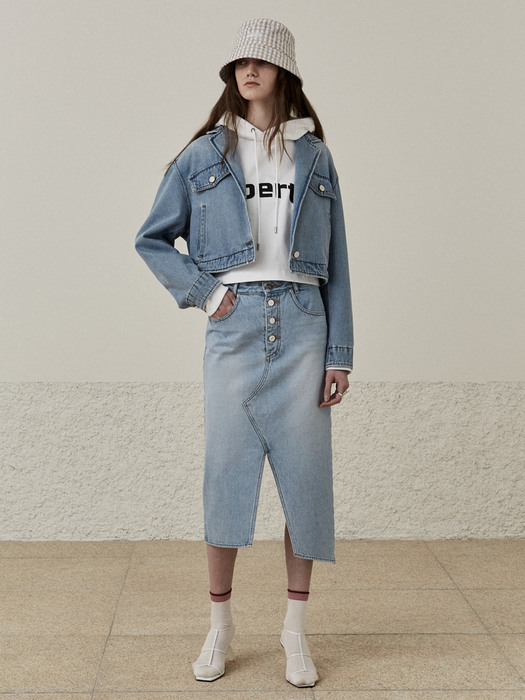 [리퍼브][ESSENTIAL] PARADI Oversized Crop Denim Jacket_Blue