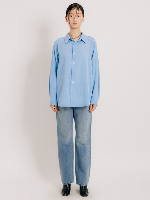 ESSENTIAL SHIRT PIGMENT DYED BLUE