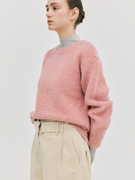 Wool Round Sweater_Pink