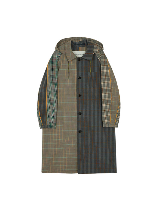 UNISEX CHECKED RAGLAN COAT awa413u(MULTI COLOR)