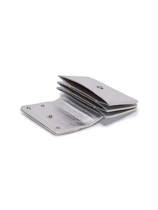 ACCORDION WALLET IN SILVER