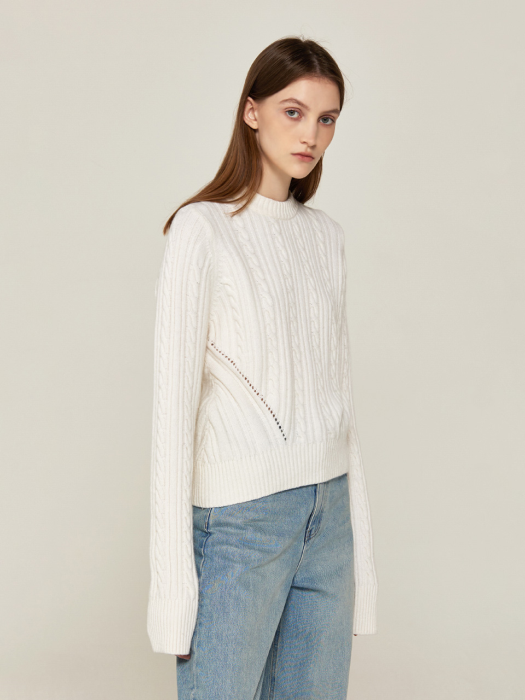Cable Pullover Knit (IVORY)