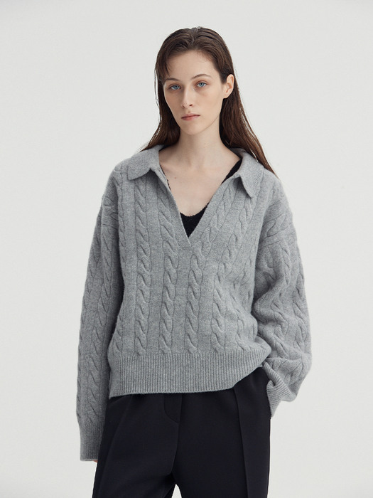 PVIL Cable Pullover(Gray)