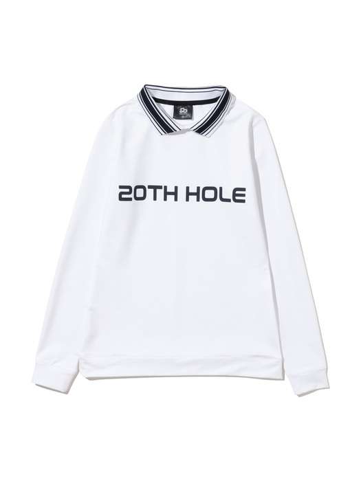 YOKO 에리 포인트 로고 여성 긴팔티셔츠 [WHITE]