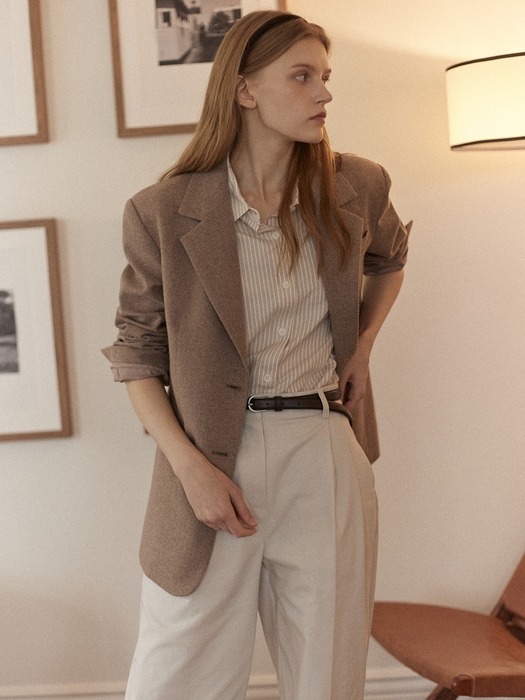 Tailored Classic Wool Jacket - Beige