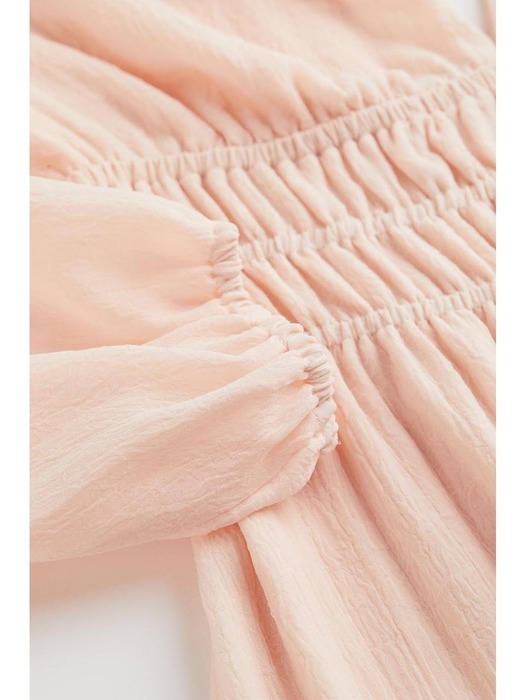V넥 드레스 파우더 핑크 1058459001