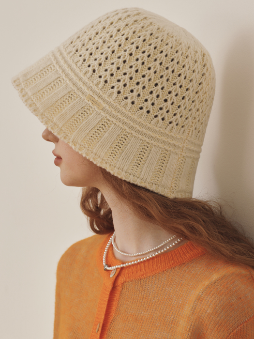 O.en knit crochet bucket hat_3color