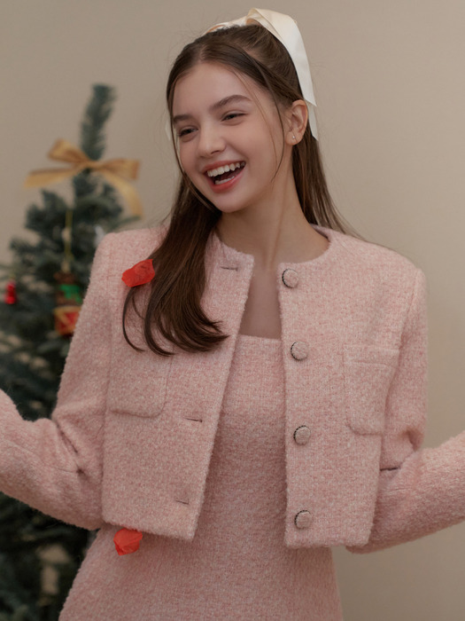 [단독] Dear tweed wool jacket (pink)