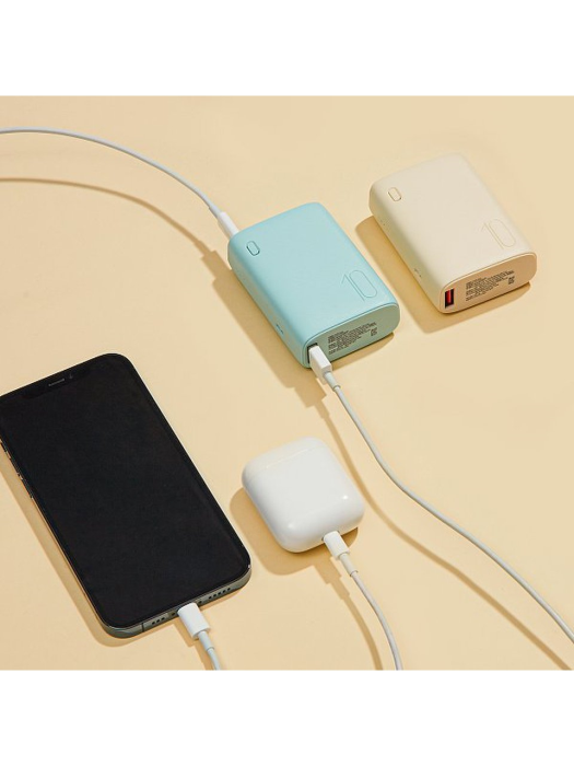 작고 가벼운 고속 충전 보조 배터리(10,000mAh)_민트 J50N905012200