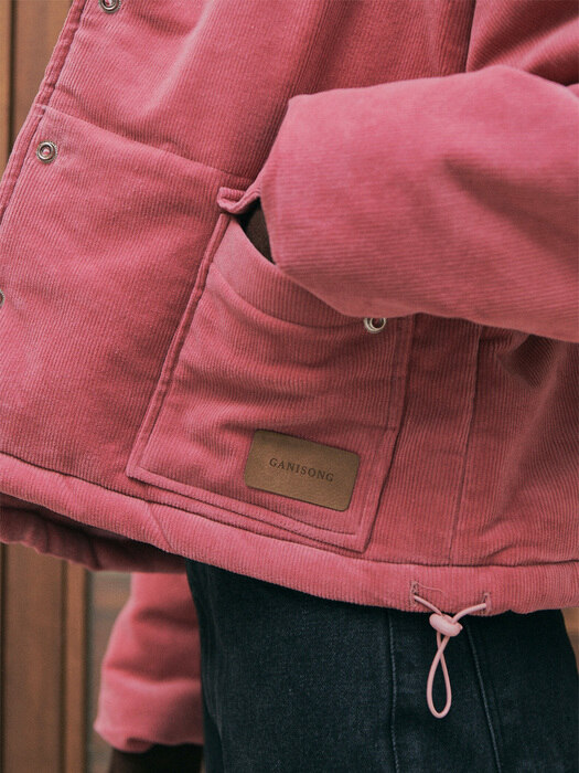 Corduroy Padded Short Jacket_pink