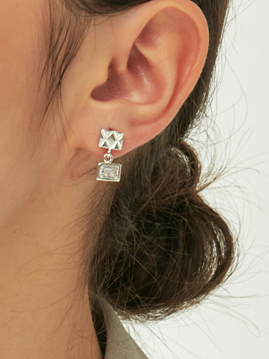 Motif Double Silver Earring Ie296 [Silver]