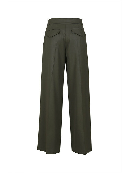 WOOL TAILORED TROUSERS (BROWN)