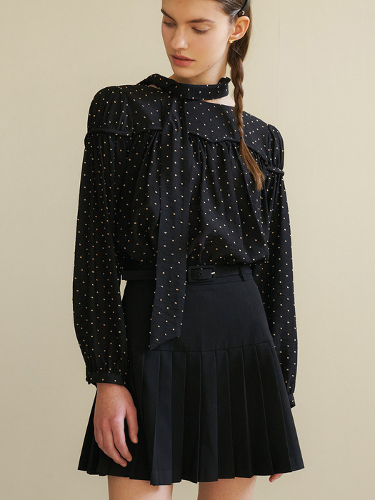 Dot Scarf Blouse