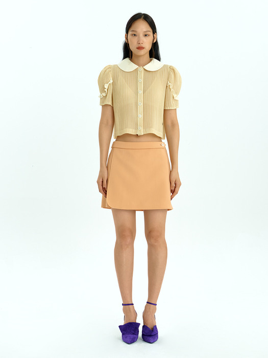 Belted Mini Skirt_Orange