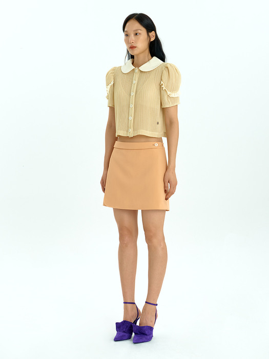 Belted Mini Skirt_Orange