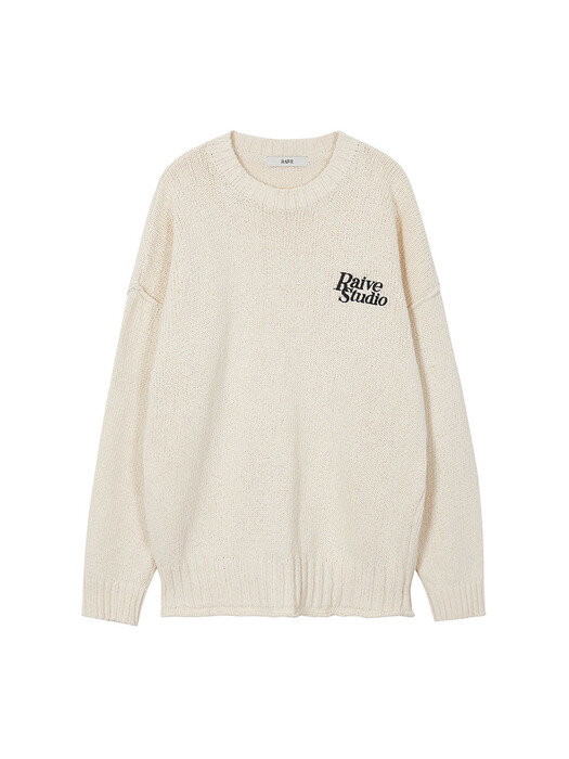 Small Logo Knit in Ivory VK3SP906-03