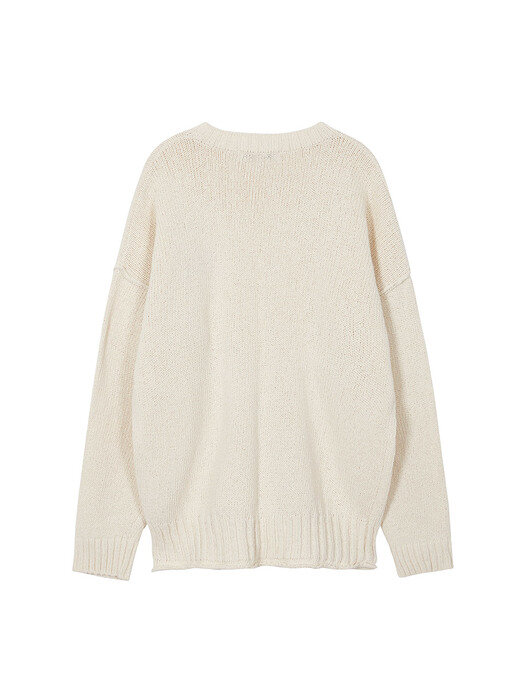 Small Logo Knit in Ivory VK3SP906-03
