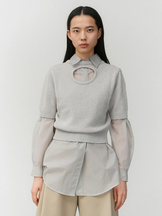BACK CUT-OUT PULLOVER (GREY)