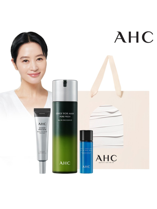 [올인원세트] AHC 온리포맨포어프레쉬올인원 200ml+옴므아이크림35ml+바디워시30ml+쇼핑백