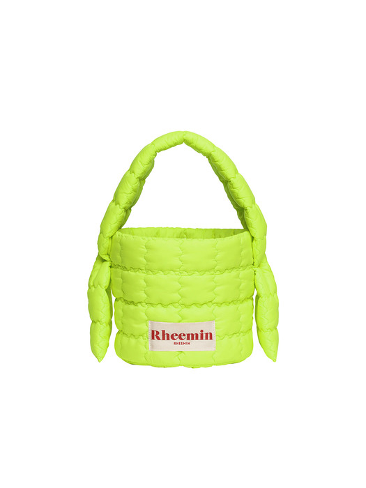 PUPPY quilted  BUCKET mini NUGGET - NEON YELLOW