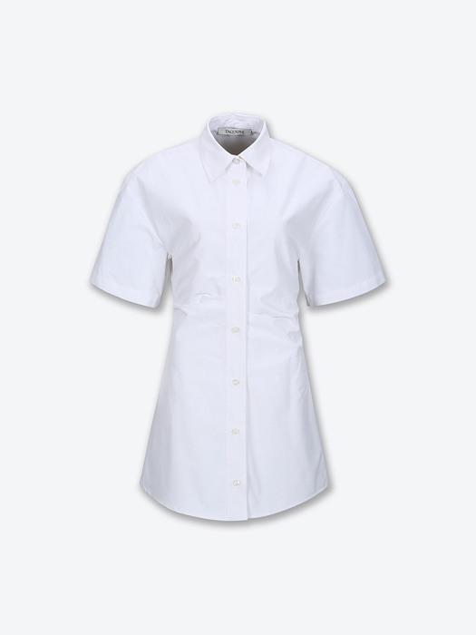 LOGO DETAIL SHIRT DRESS (WHITE)