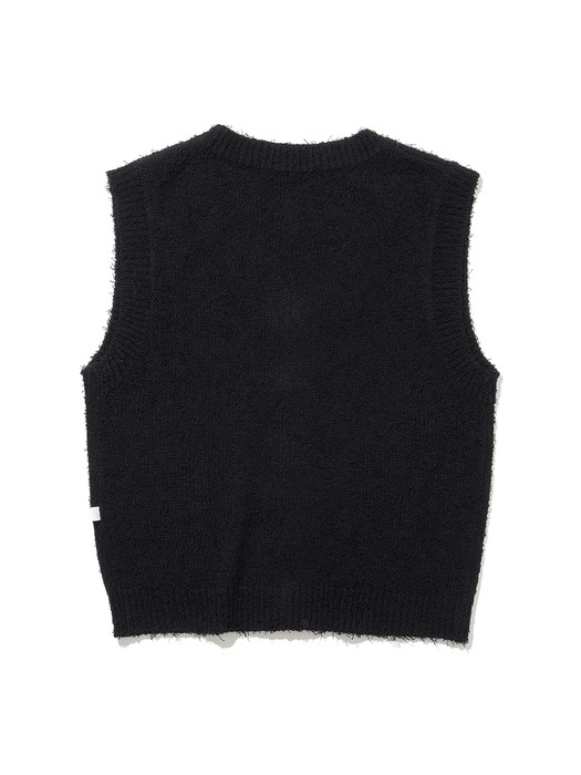 Boucle Knit Vest [BLACK]