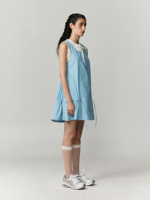 DROP WAIST STOPPER DRESS (LIGHT BLUE)