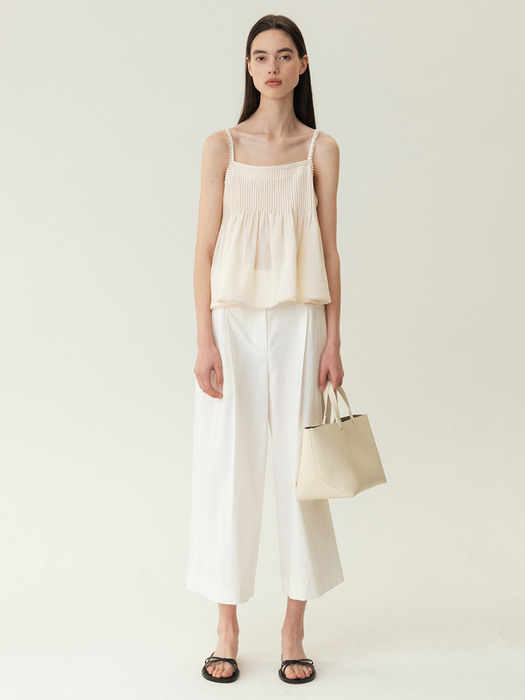 RESORT23 Cropped Cotton Balloon Trousers Ivory
