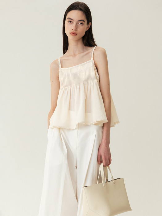 RESORT23 Cropped Cotton Balloon Trousers Ivory
