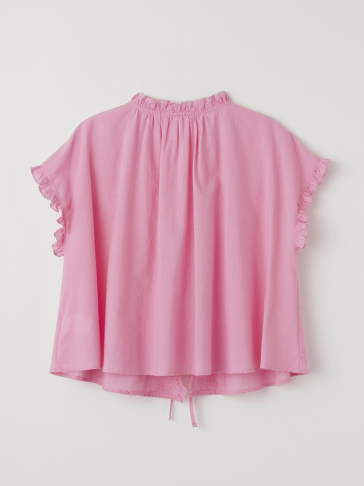SCALLOP FRILL BLOUSE_PINK