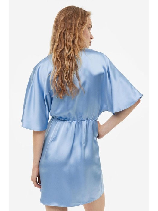 새틴 랩스타일 드레스 라이트 블루 1165281004