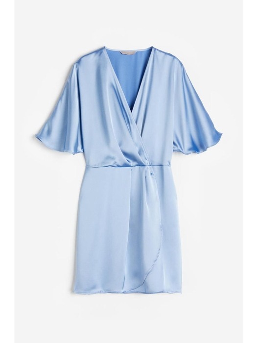새틴 랩스타일 드레스 라이트 블루 1165281004