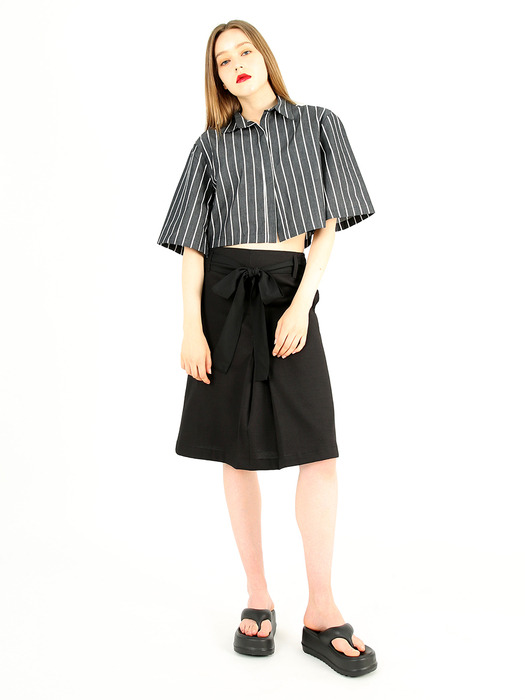 [23SS]Belt-decorated pleated skirt