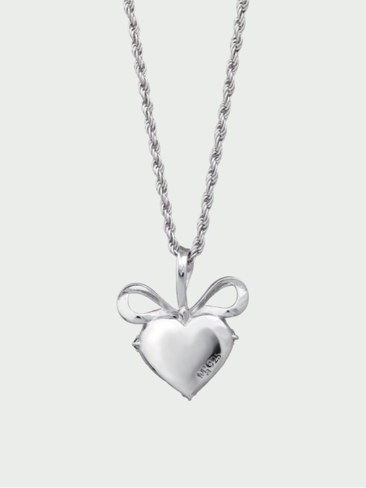 Heart checkribbon necklace