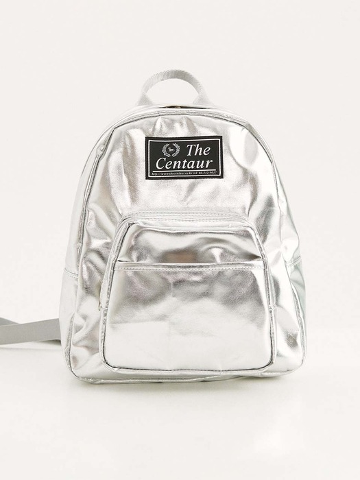 SILVER LEATHER MINI BACKPACK_SILVER