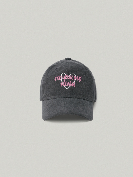 VINTAGE HEART BALL CAP [CHARCOAL]