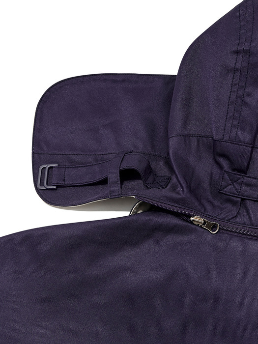 DETACHABLE HOODED REVERSIBLE TRENCH JACKET, PURPLE
