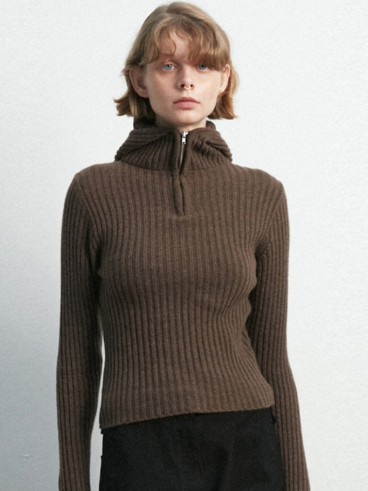 Balaclava Knit Top / Coffee