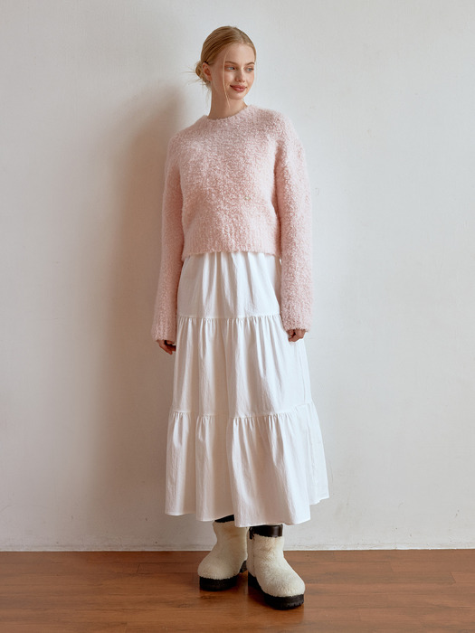 Cheek boucle knit (pink)