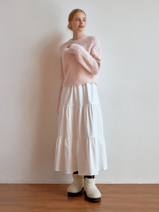 Cheek boucle knit (pink)