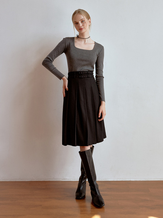 Mu square knit (charcoal)