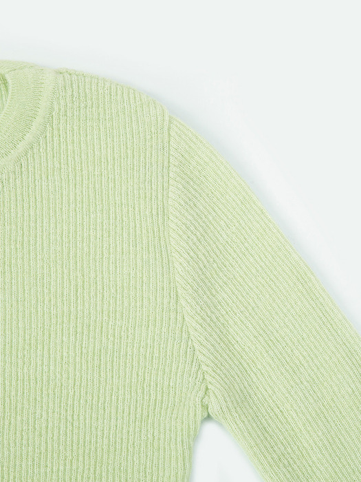 Mohair Ribbed Round Pullover_mint