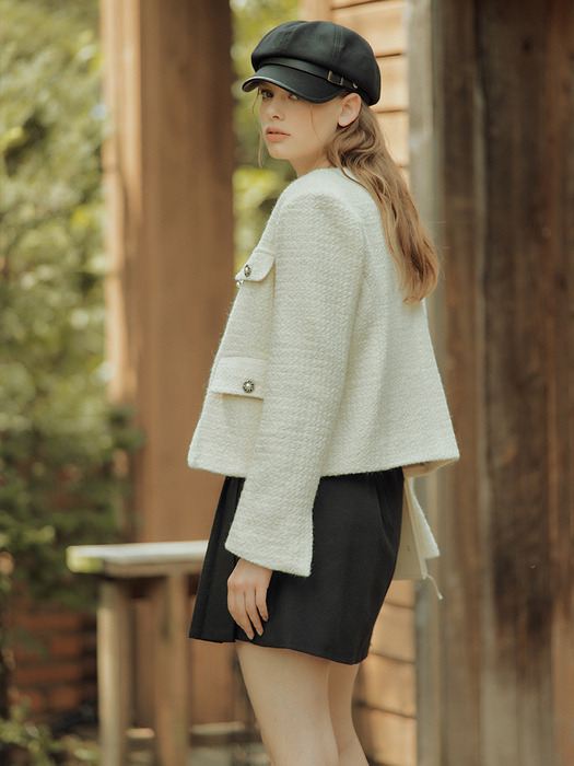Leanna Tweed Jacket  [Ivory]