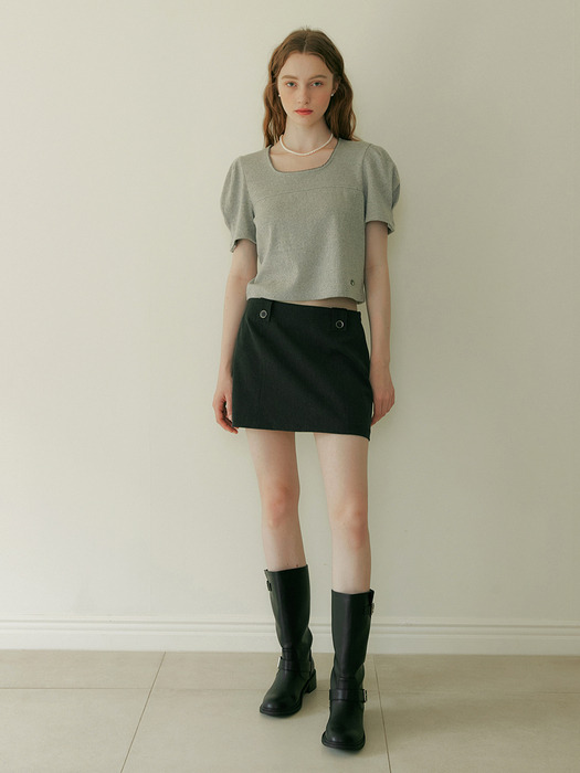 LOW RISE SKIRT - CHARCOAL